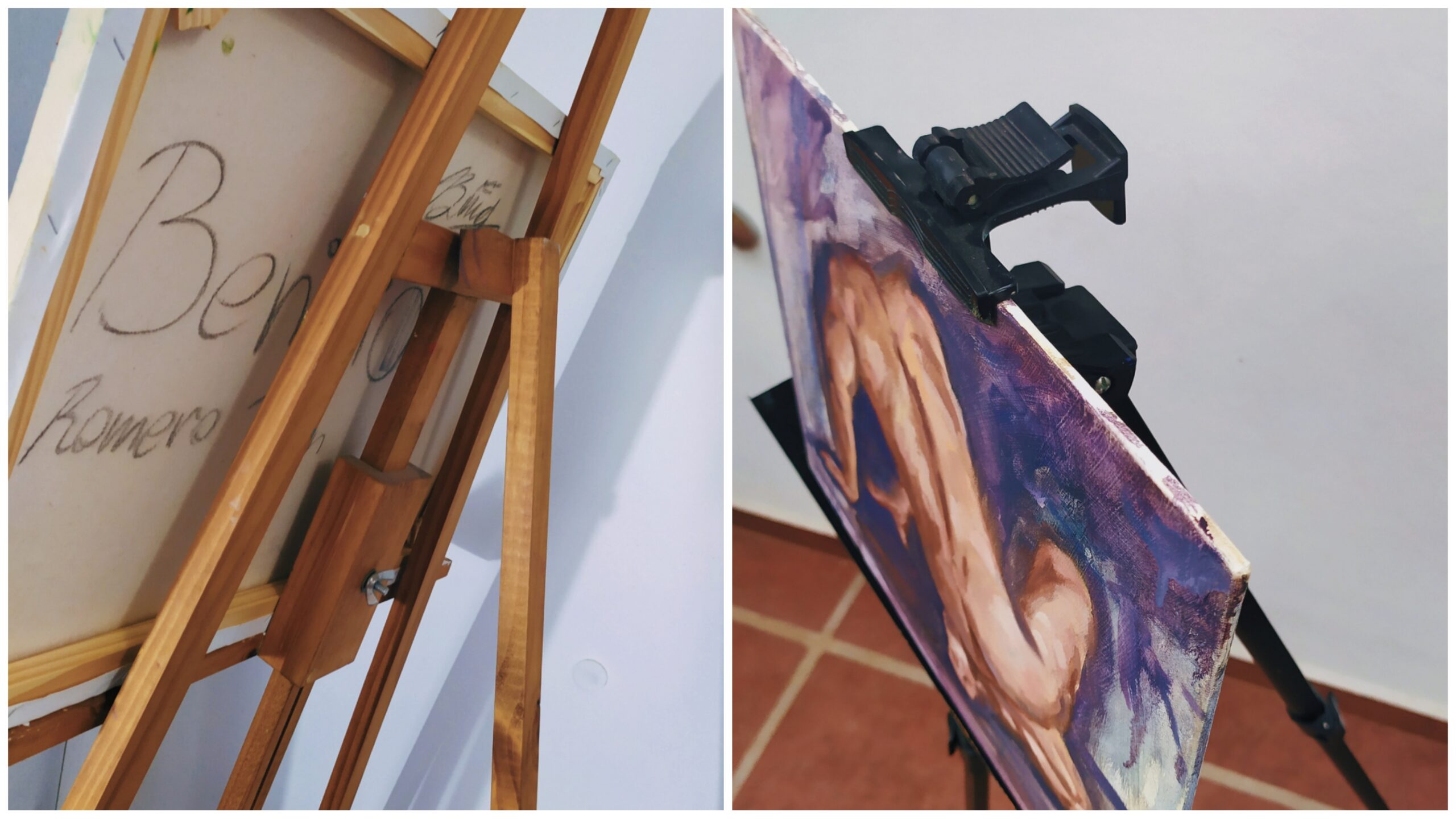 Caballete de madera para exhibición portátil, soporte para pintor