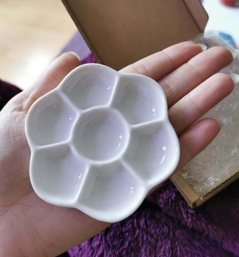 paleta de acuarela de cerámica